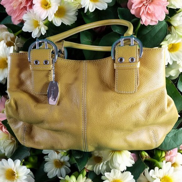 Tignanello Yellow Leather Purse Bag 12093 - Picture 3 of 9